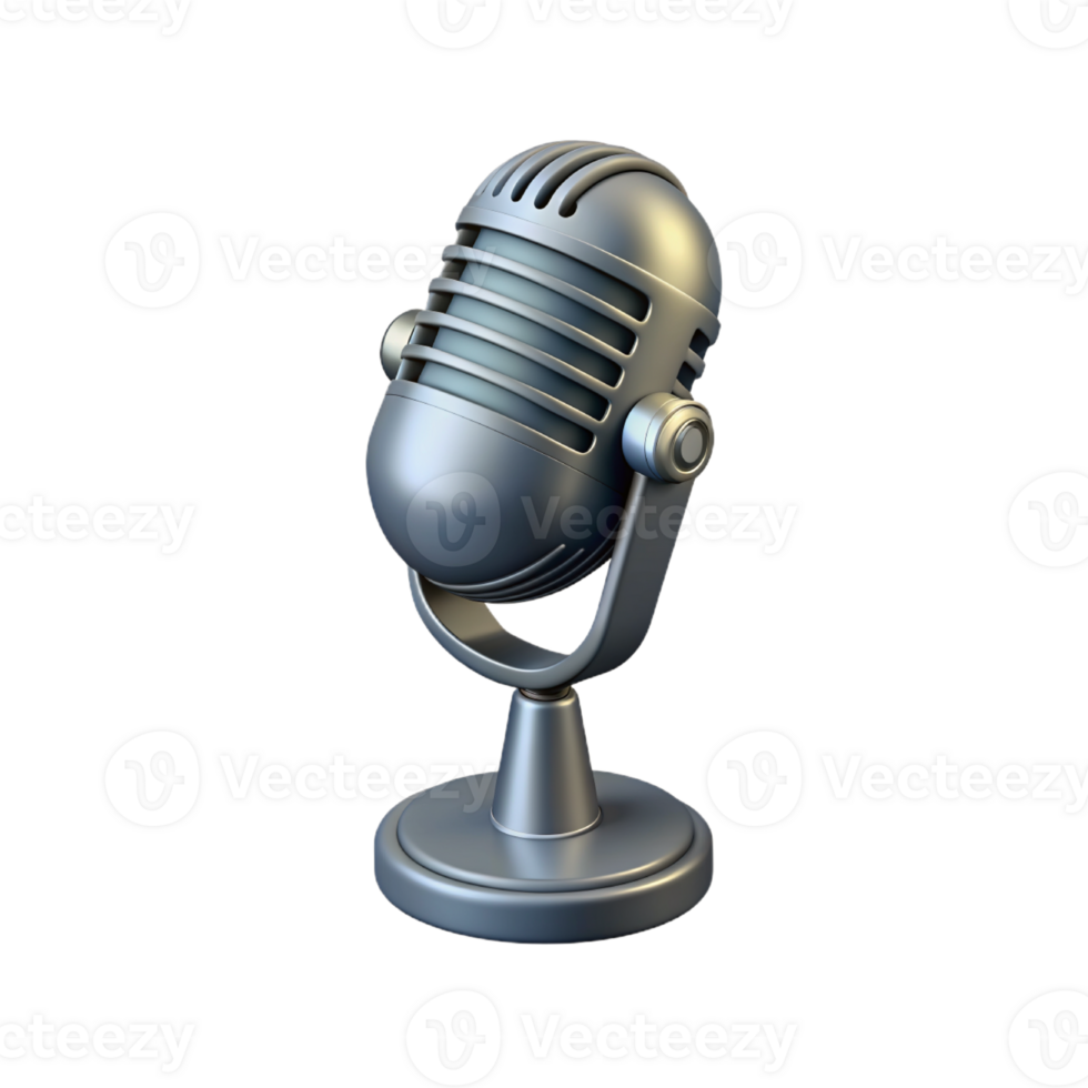 Retro monochrome music microphone png