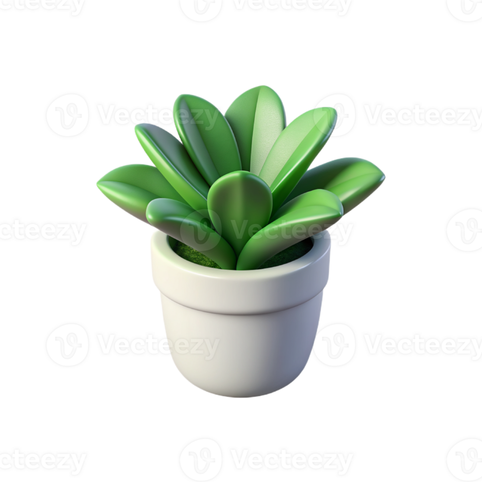 3d illustration of a succulent plant in a pot png