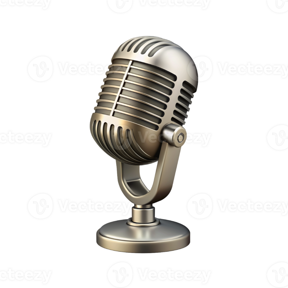Retro monochrome music microphone png