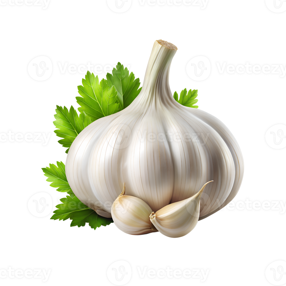 Fresh garlic slangily isolated png