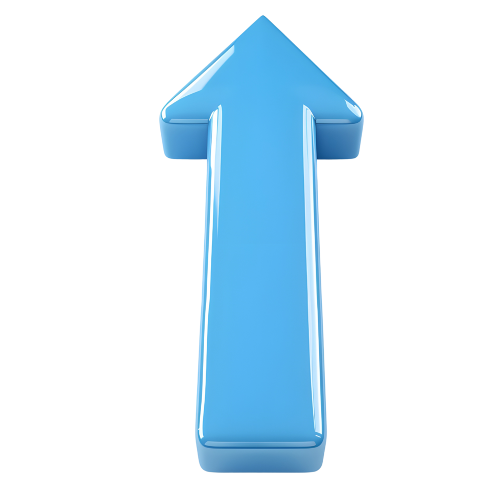 3D blue arrow growth up png