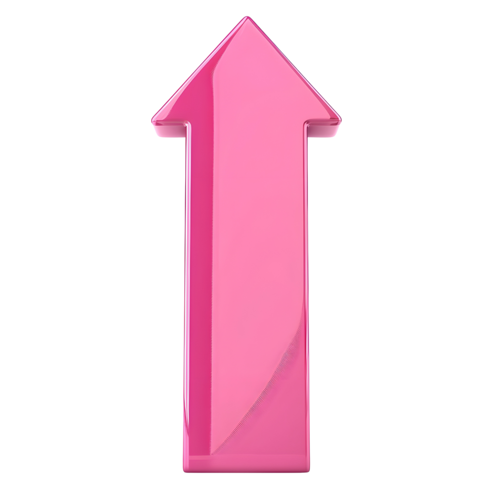 3D pink arrow growth up png