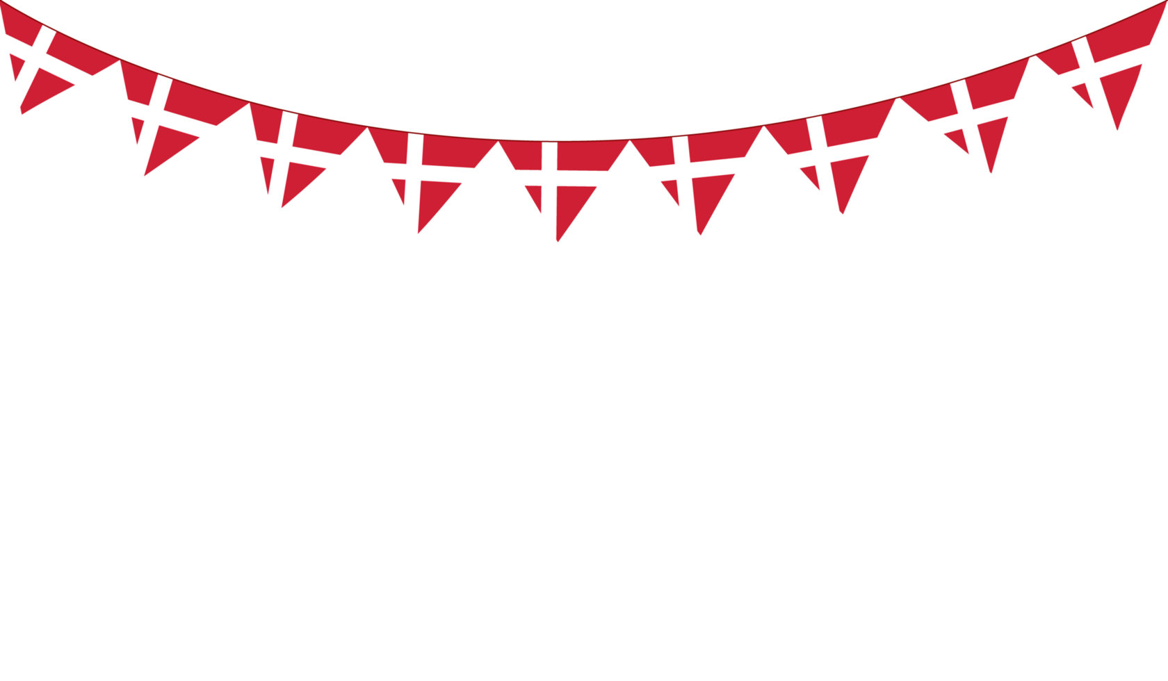 Round Denmark flag decoration.Danish flag bunting png