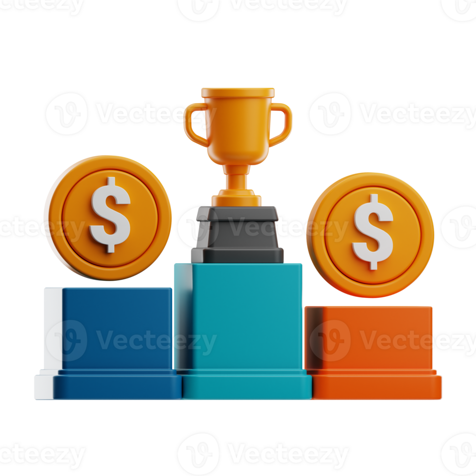 Financial Success investment business illustration 3d png