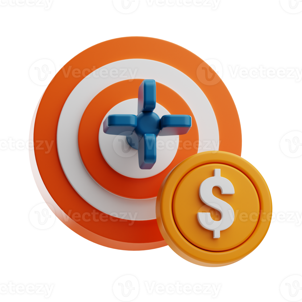 Financial Goal investment business illustration 3d png