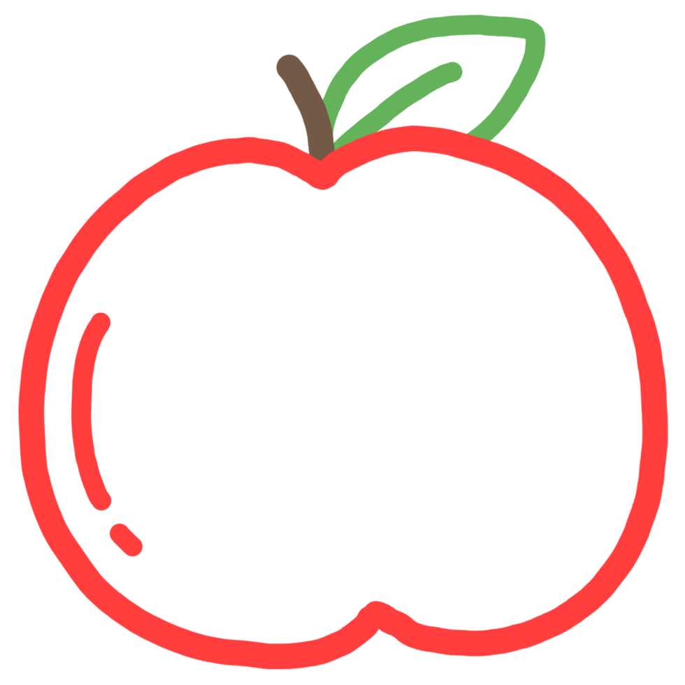 red line apple cartoon png
