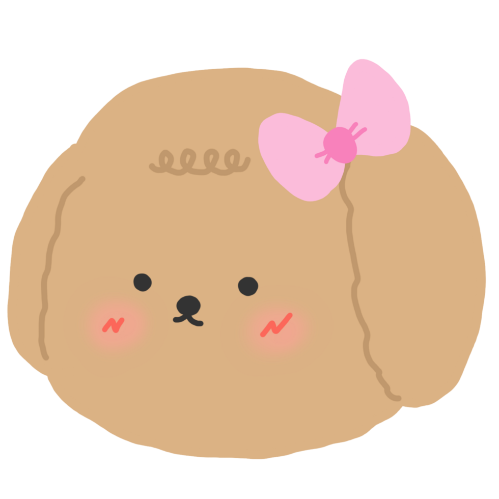cute dog with pink bow png