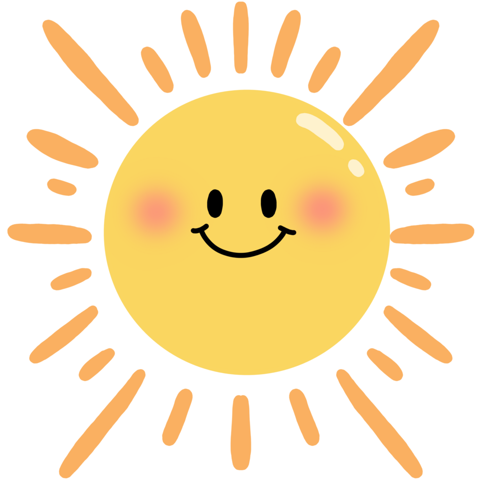 happy sun cartoon character png