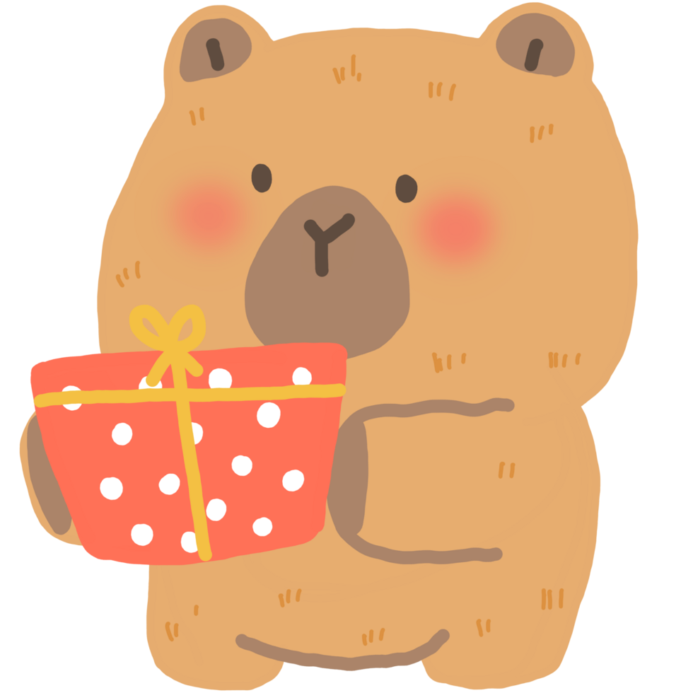 capybara with gift png