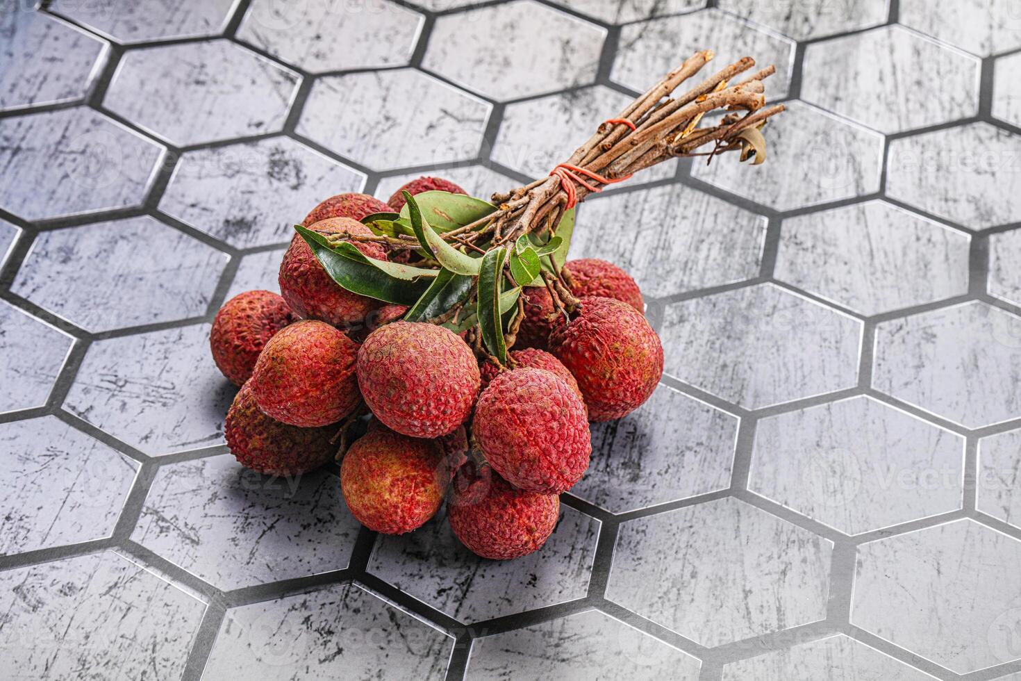 Sweet juicy tropical exotic lychee photo