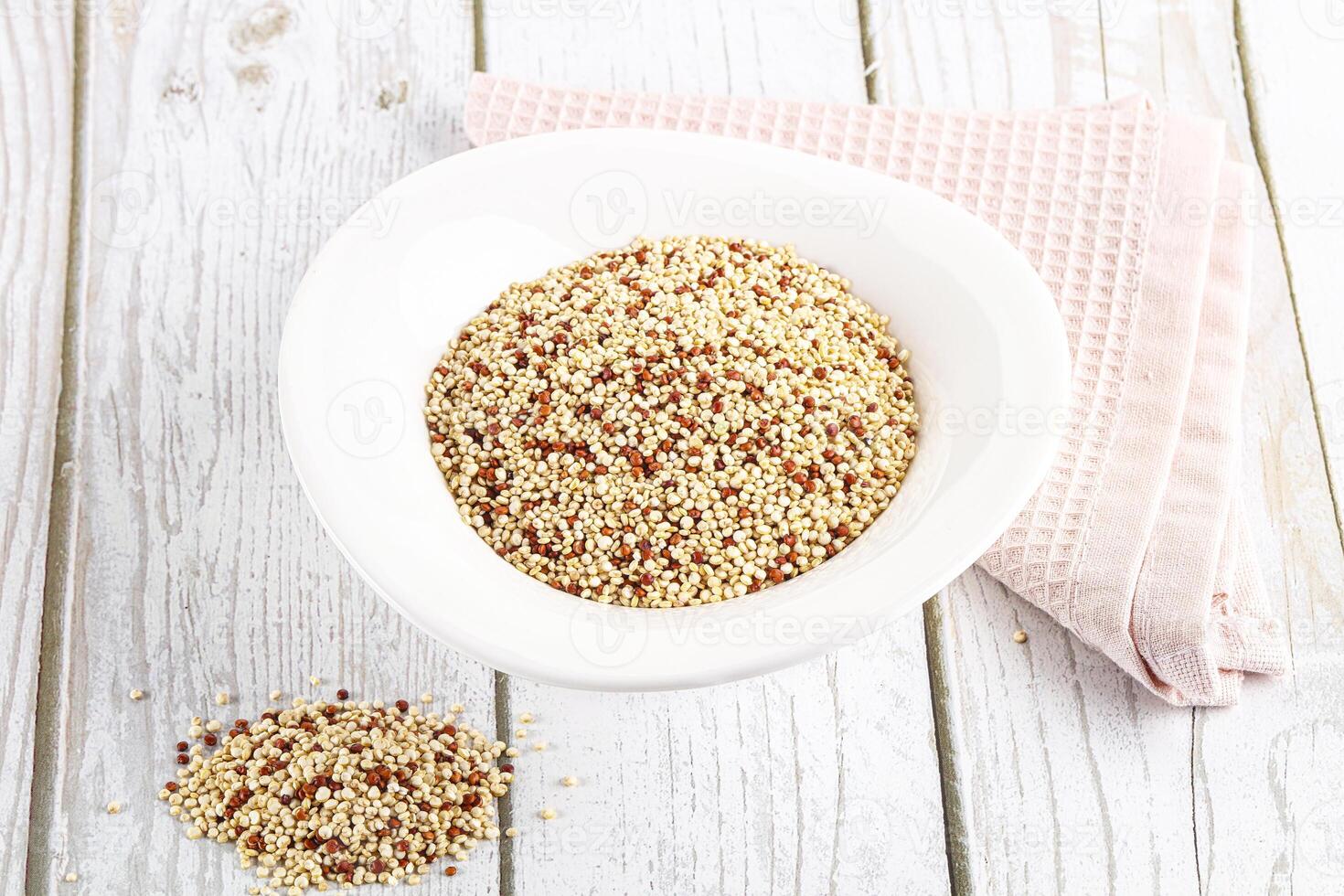 Raw dry quinoa cereal grain photo
