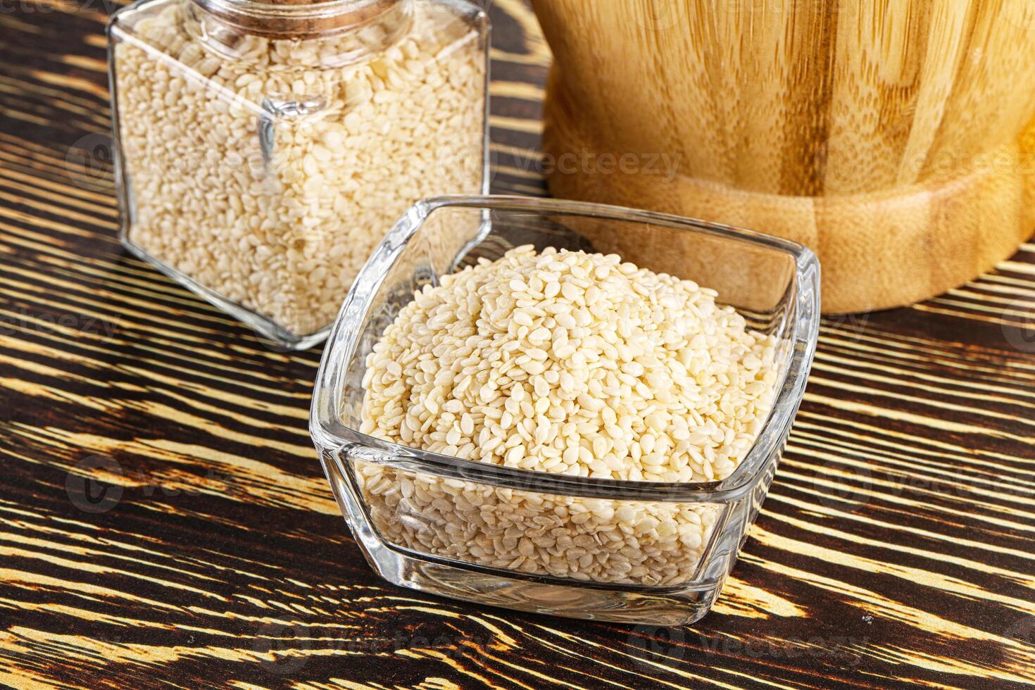 Sesame seeds heap in the bowl photo