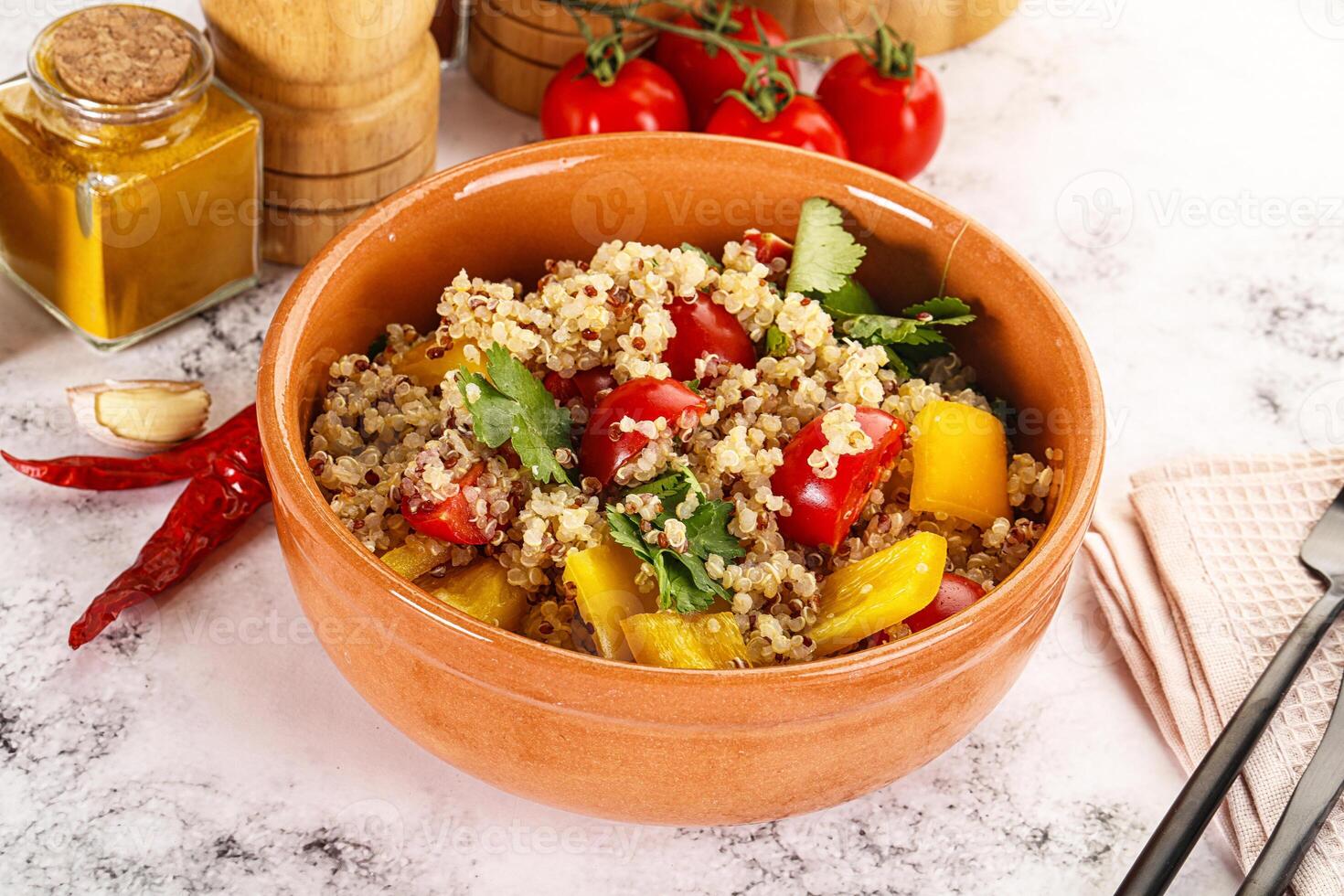 Dietary vegetarian quinoa with vegetables 47435503 Stock Photo at Vecteezy