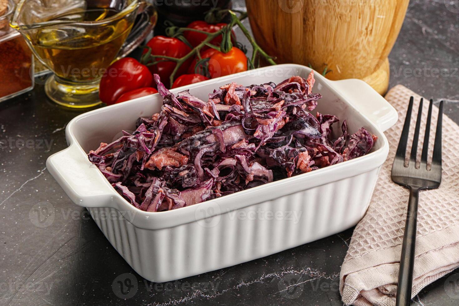 Coleslaw salad with cabbage and carrot photo