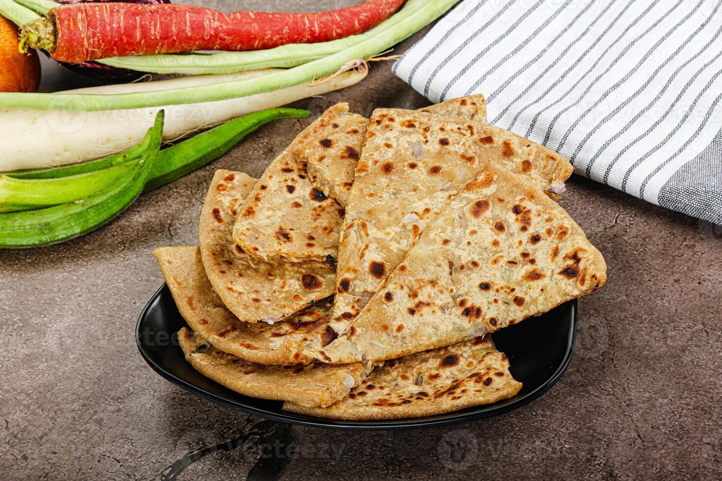 Indian Aloo Paratha - bread with potato photo