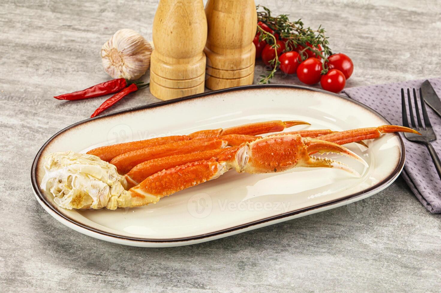 Delicous luxury crab claw legs photo