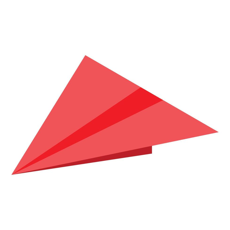Red paper plane flying delivering message vector