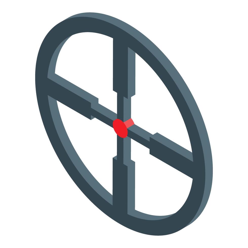 Optical sight showing crosshairs for aiming at target vector