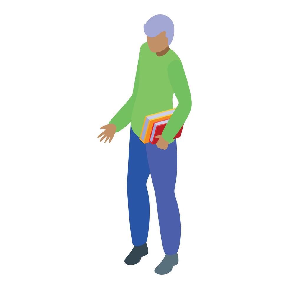 Student carrying books going to college university library vector