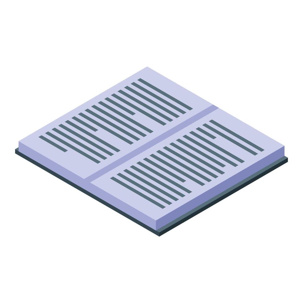 Open book lying down with pages open displaying text vector