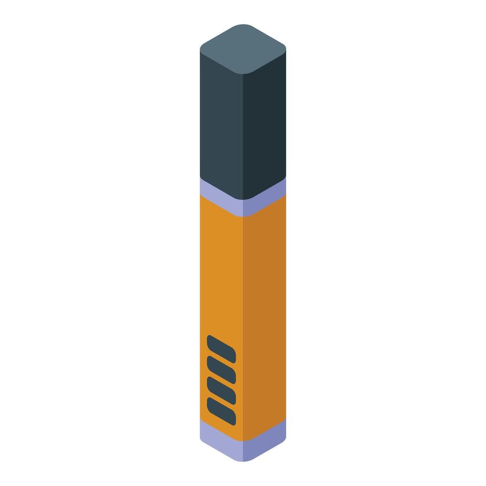 Vape pen device being held vertically with battery indicator lights vector