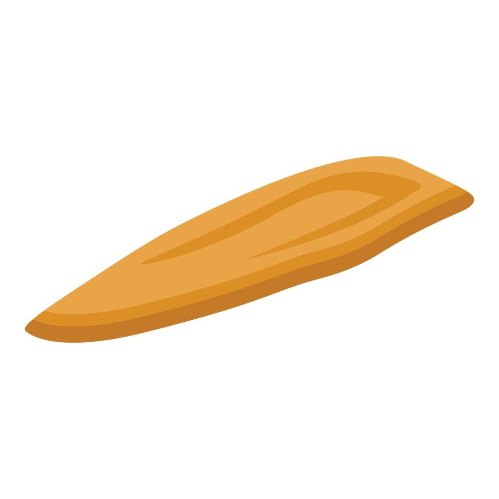 Single dried mango slice isolated on white background vector