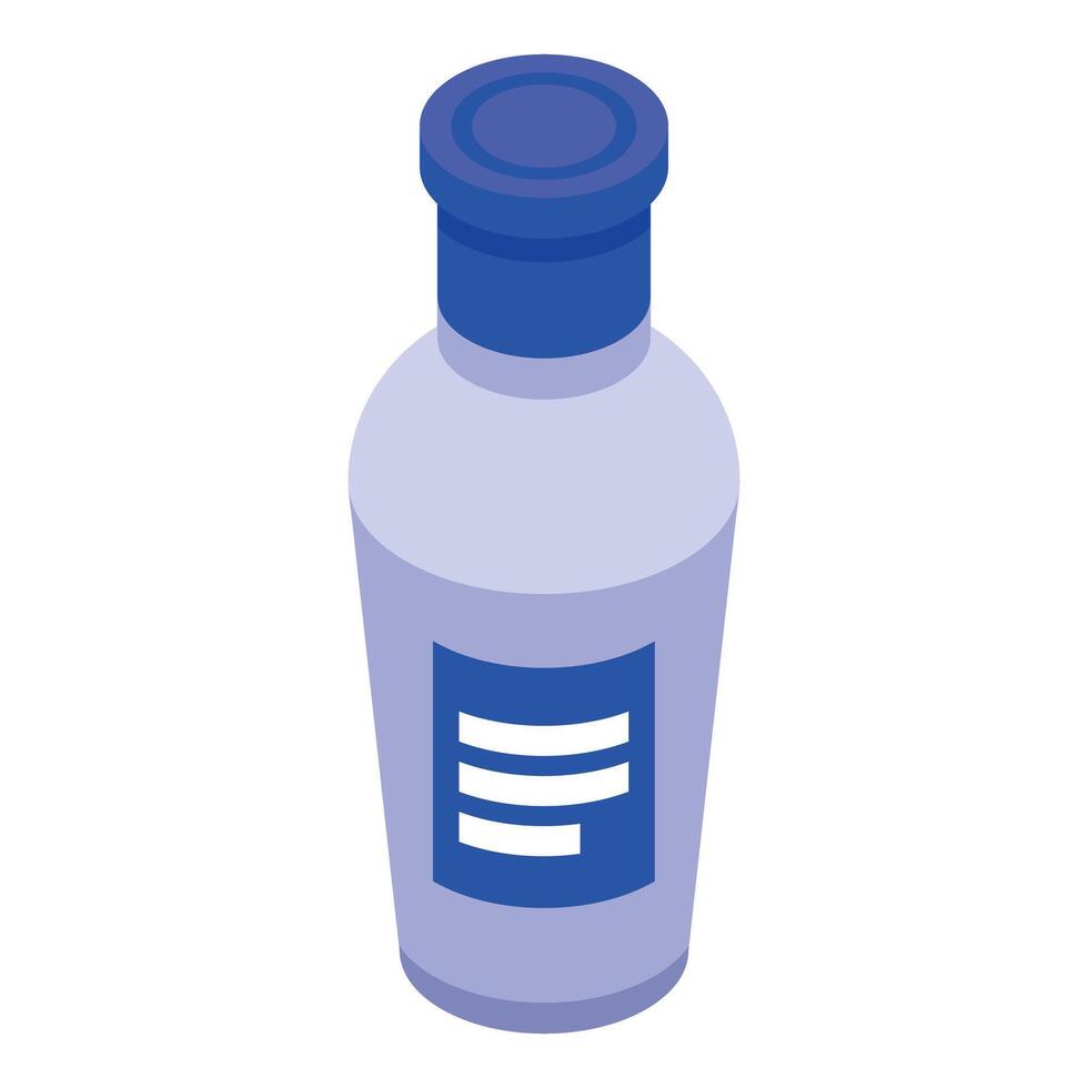 Blue shampoo or lotion bottle with blank label for mockup design vector
