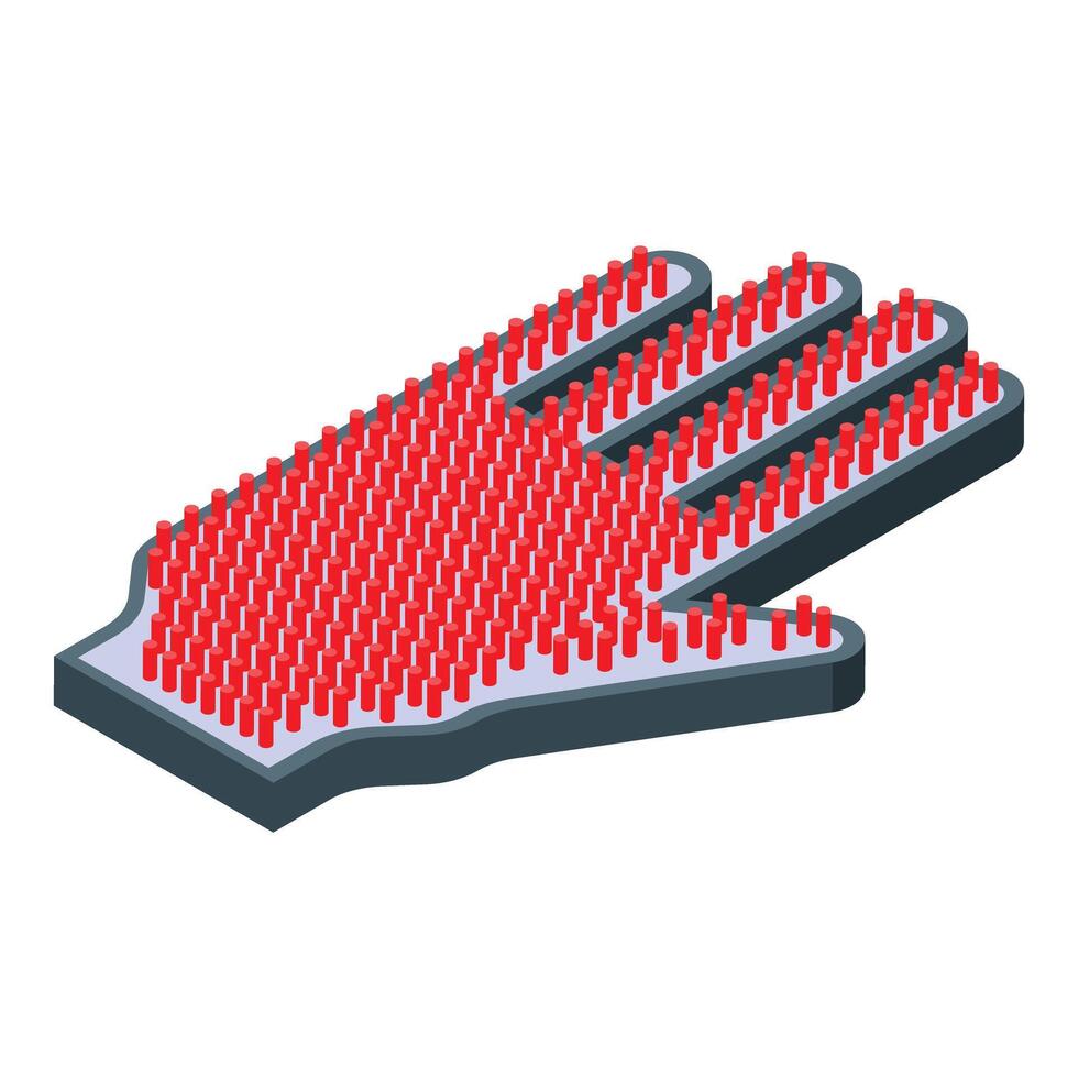 Pet glove for brushing removing fur grooming tool isometric icon vector