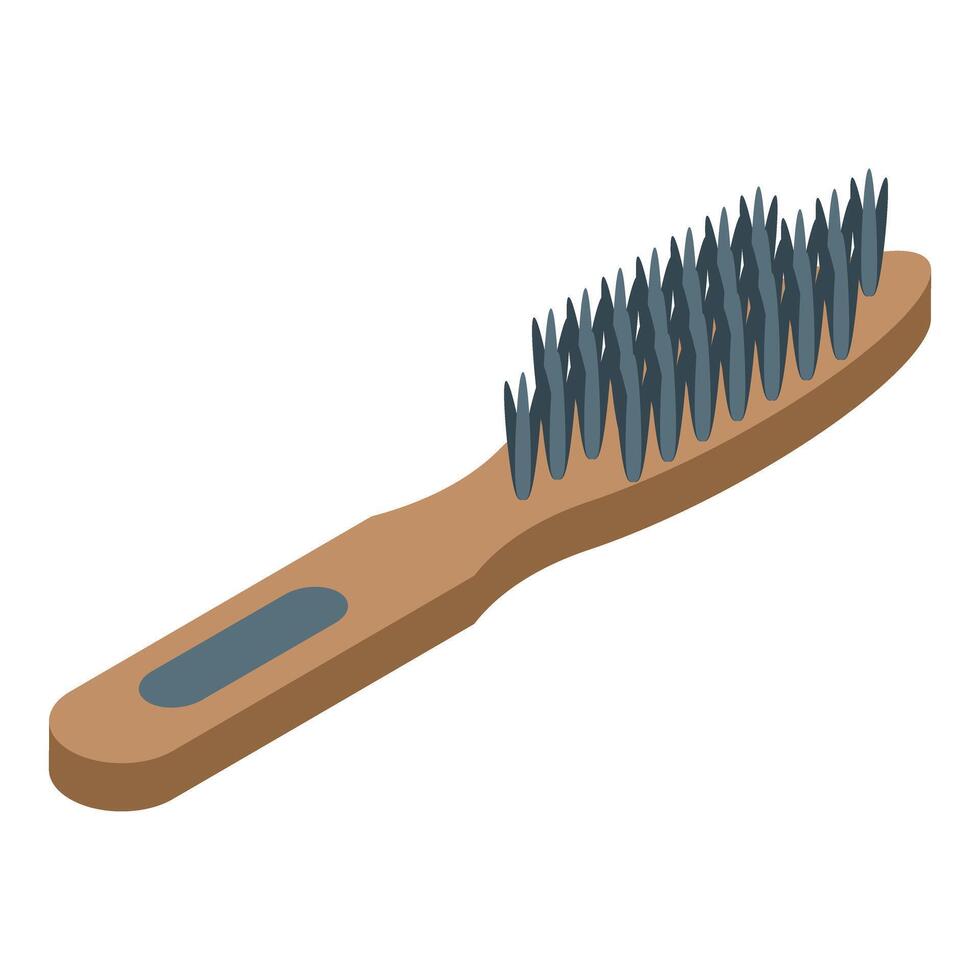 Cleaning brush with hard bristles for scrubbing and washing vector