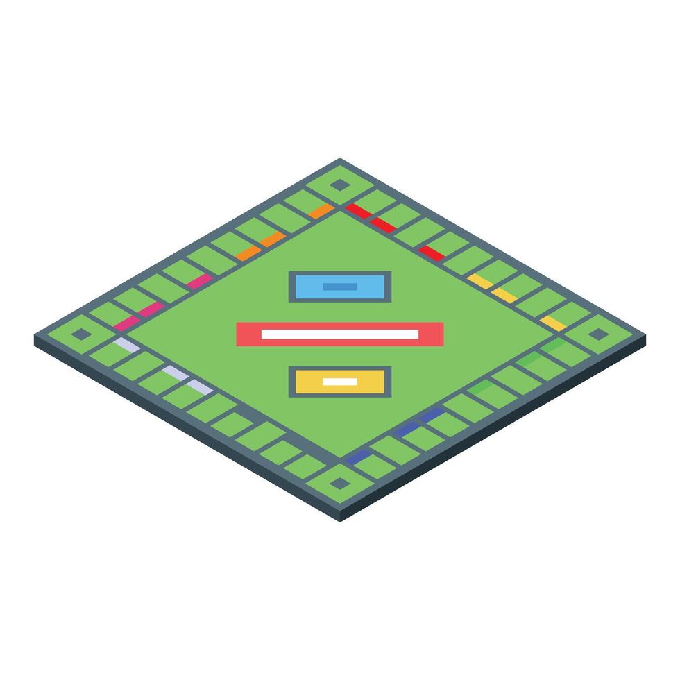 Green board game field for family playing isometric icon vector