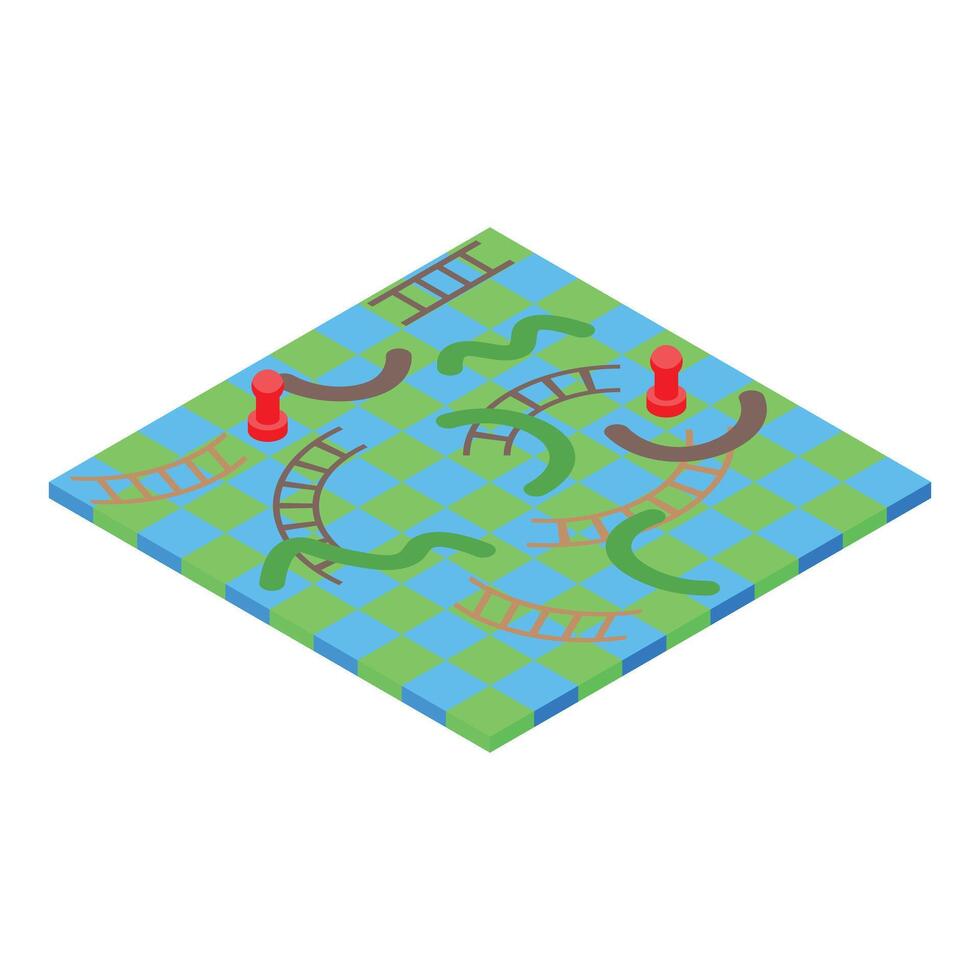 Board game with ladders and snakes standing on white background vector