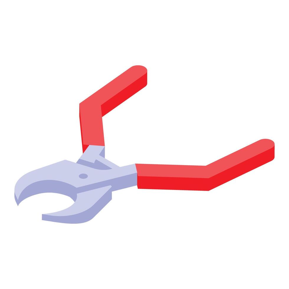 Professional cable cutter with red handles for electrician job isometric view vector