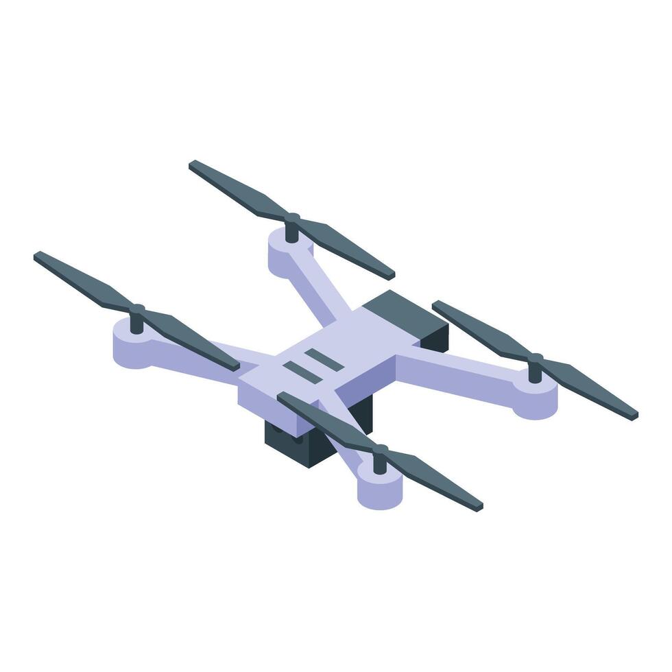 Modern drone flying with camera taking photos and videos vector