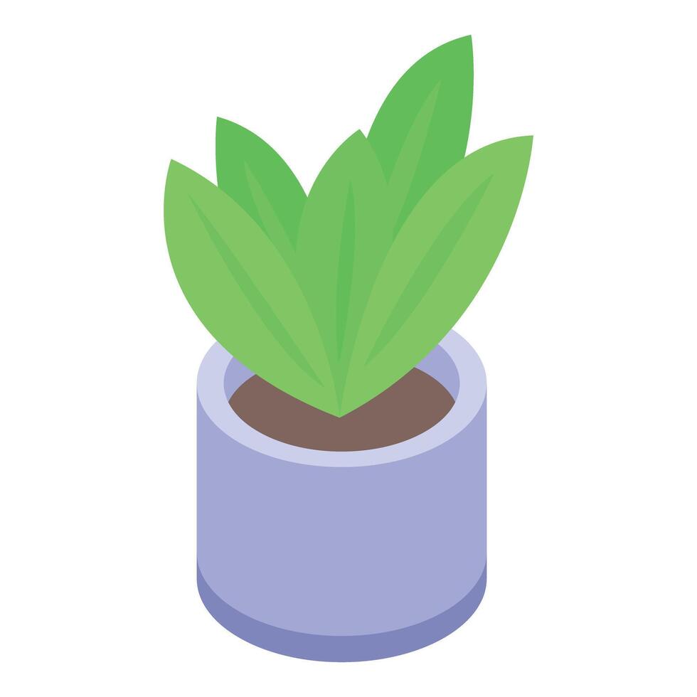 Green plant growing in a pot is giving positive vibes vector