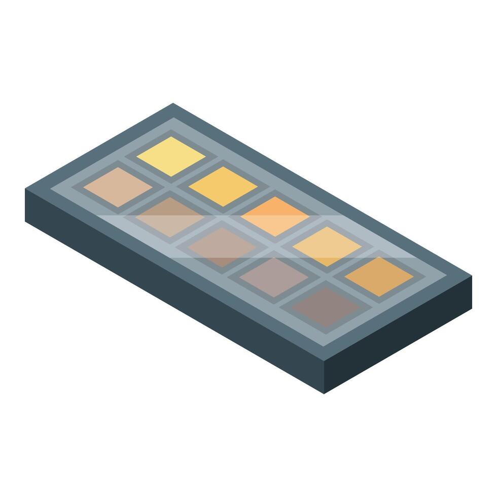 Eyeshadow palette showing colorful makeup options vector