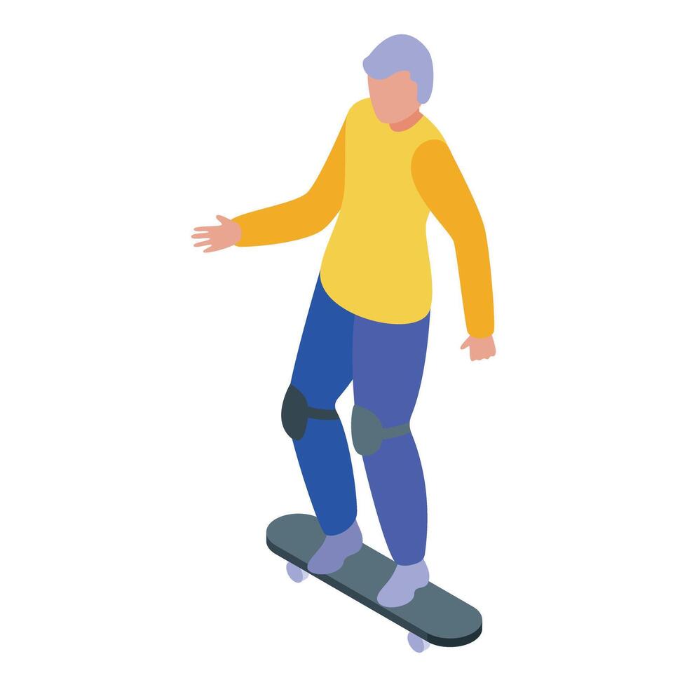 Young urban skateboarder wearing protective gear is balancing on skateboard vector