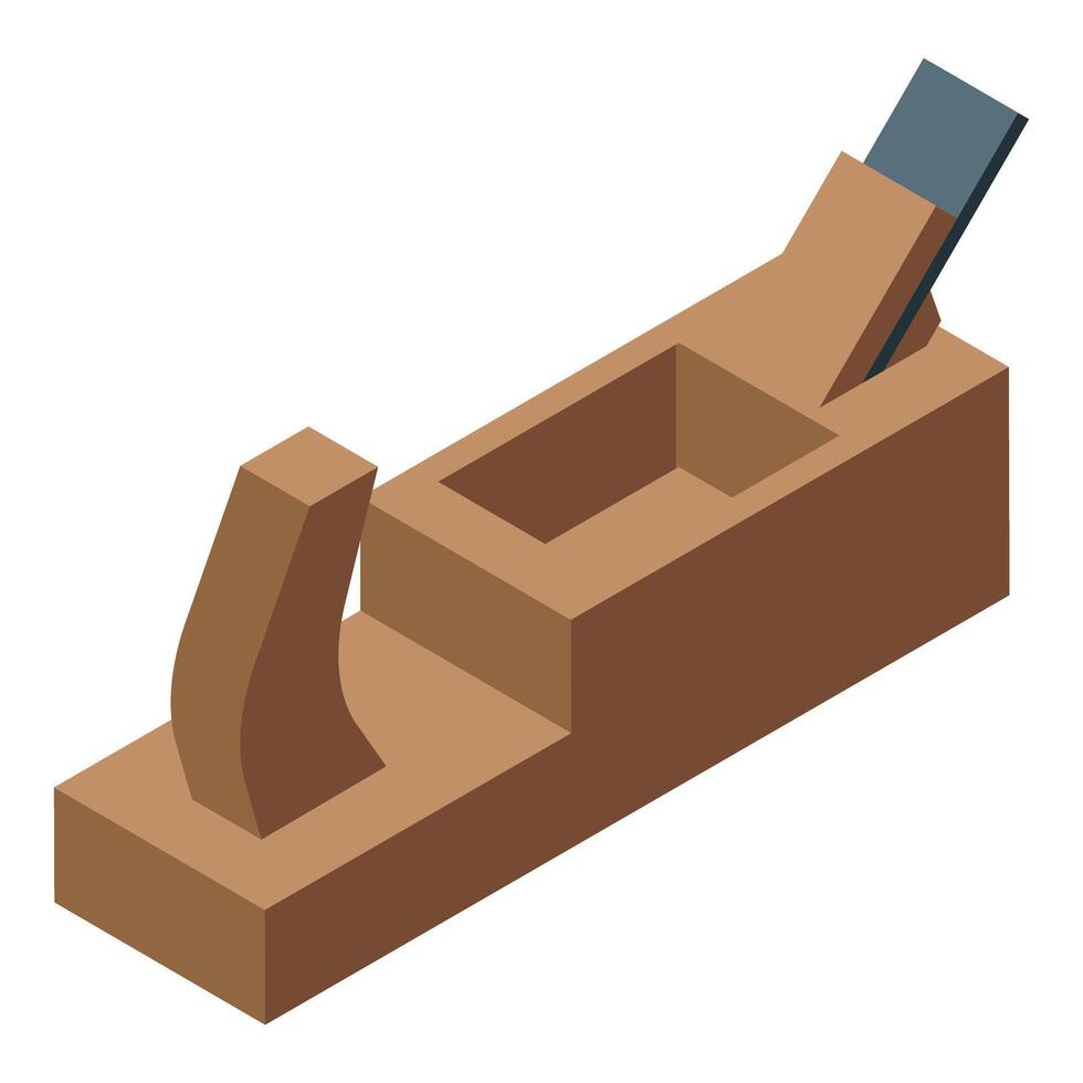Wood plane tool for carpentry and woodworking projects vector