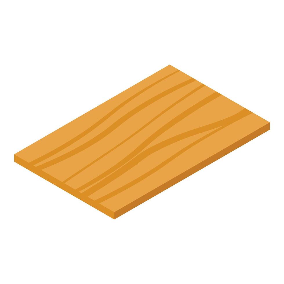 Wooden plank isometric showing timber material for carpentry vector