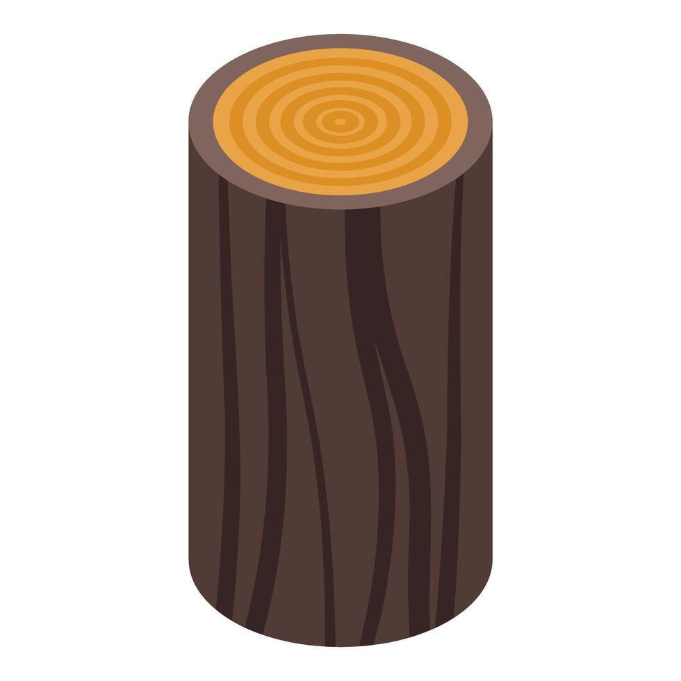 Large tree stump showing growth rings isometric view vector