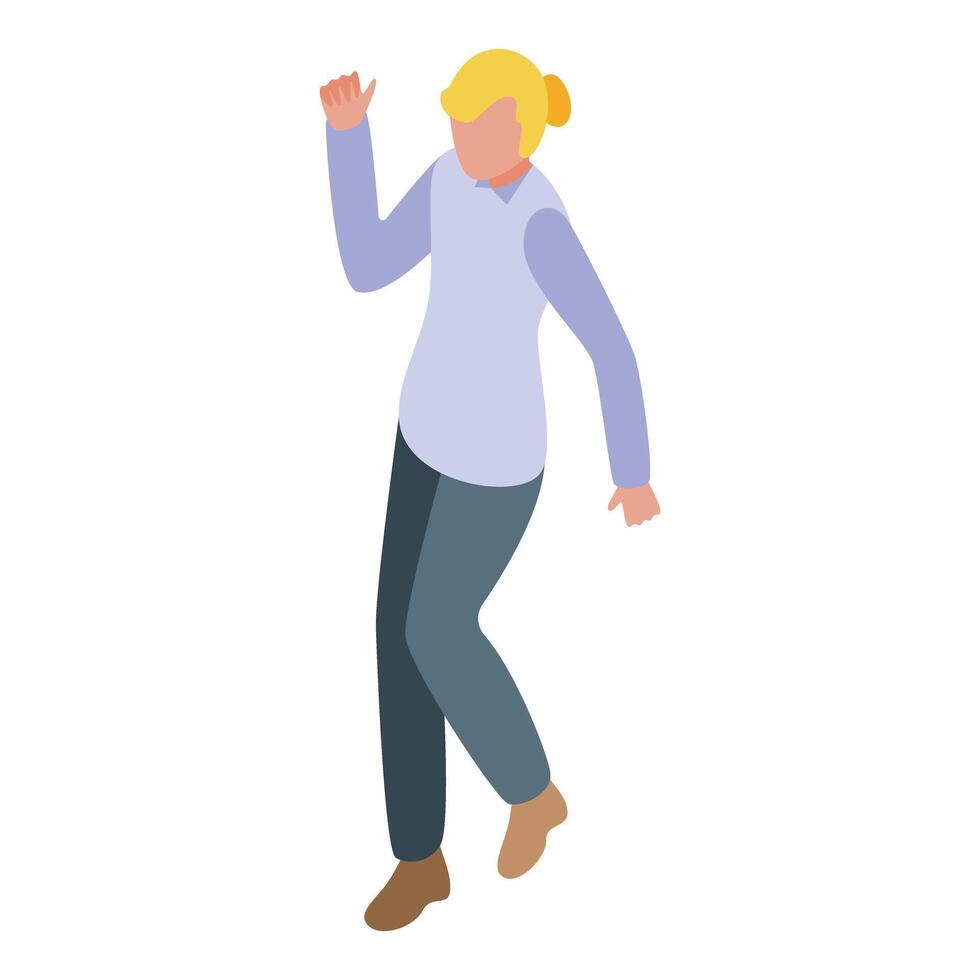 Blond man is dancing happily vector