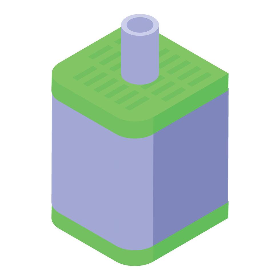 Modern factory building with pipe emitting smoke pollution isometric view vector