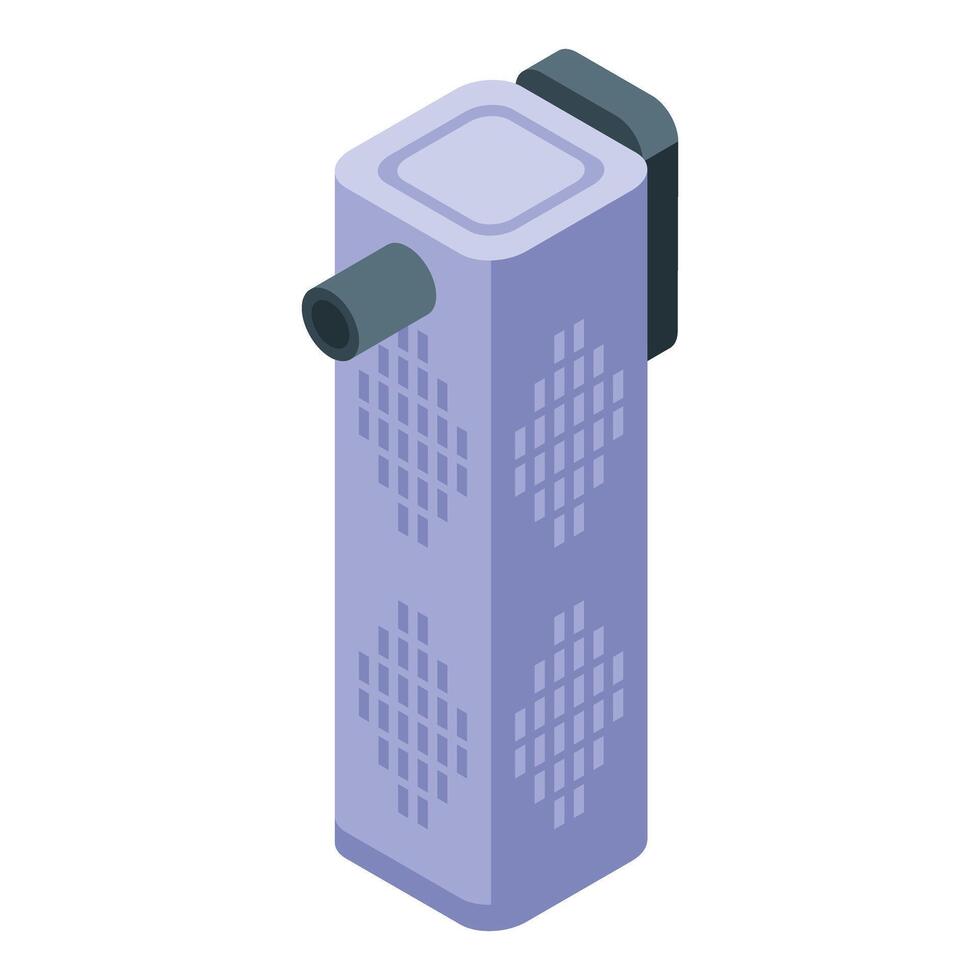 Modern air purifier cleaning the air in isometric view vector