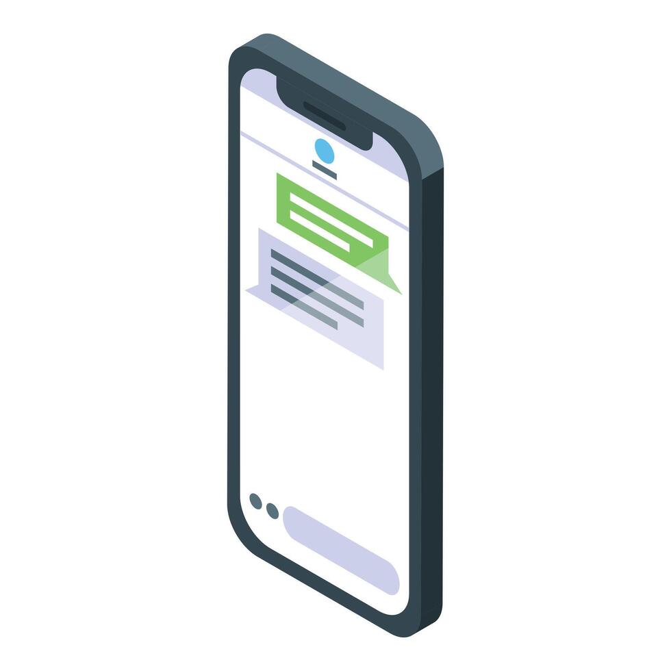 Smartphone showing chat conversation with incoming and outgoing messages vector