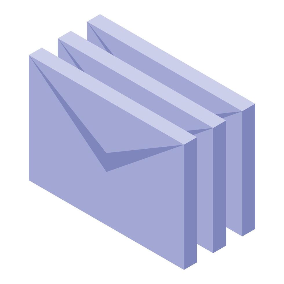 Stack of three envelopes is waiting to be opened vector