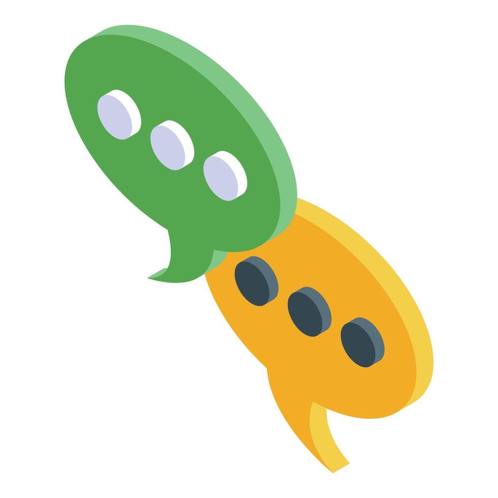 Two speech bubbles communicating showing online chatting vector