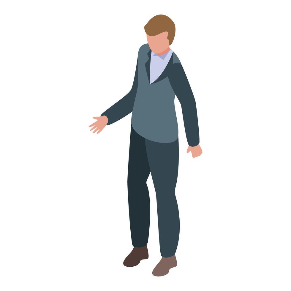 Businessman gesturing isometric style character design vector