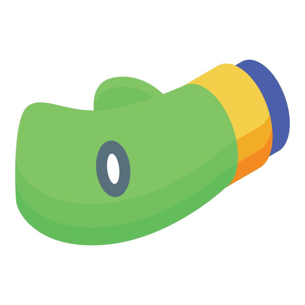 Green toy submarine exploring the ocean depths vector