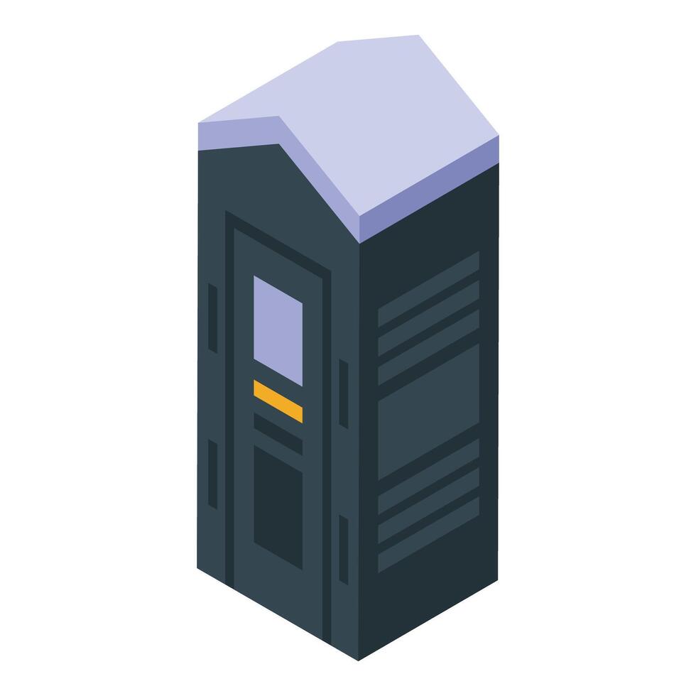 Plastic mobile toilet showing closed door in isometric view vector