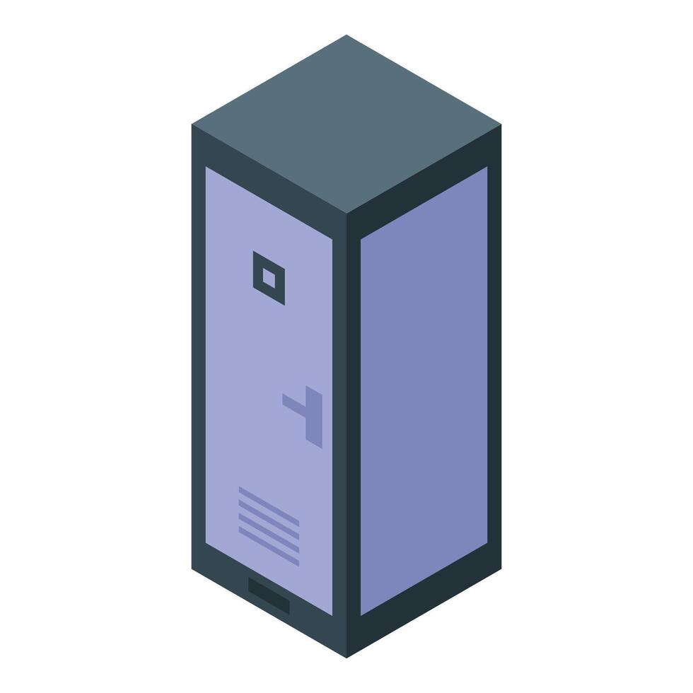 Metal locker isometric icon illustrating storage vector