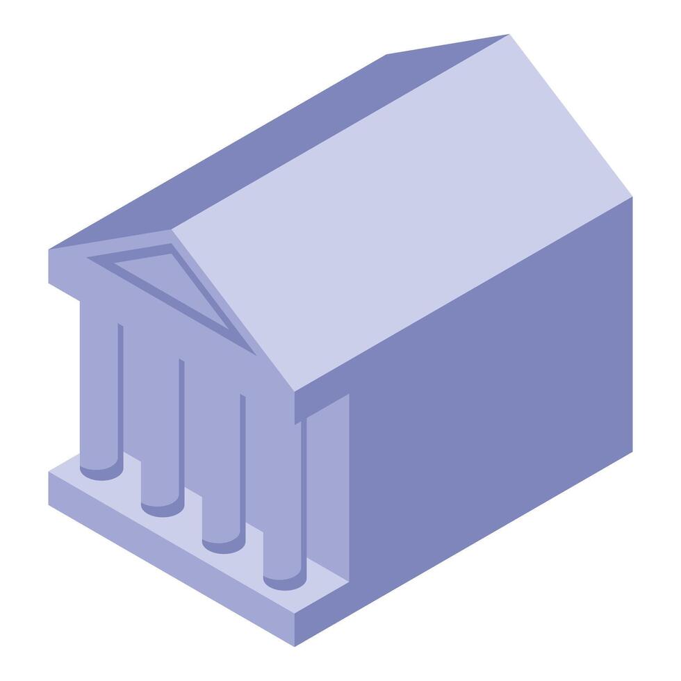 Isometric bank building with columns representing finance and investment vector